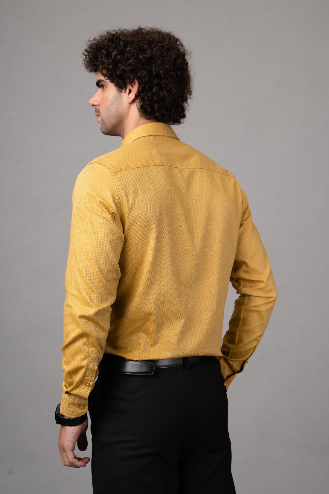 Men’s Formal Shirt-Mustard Yellow