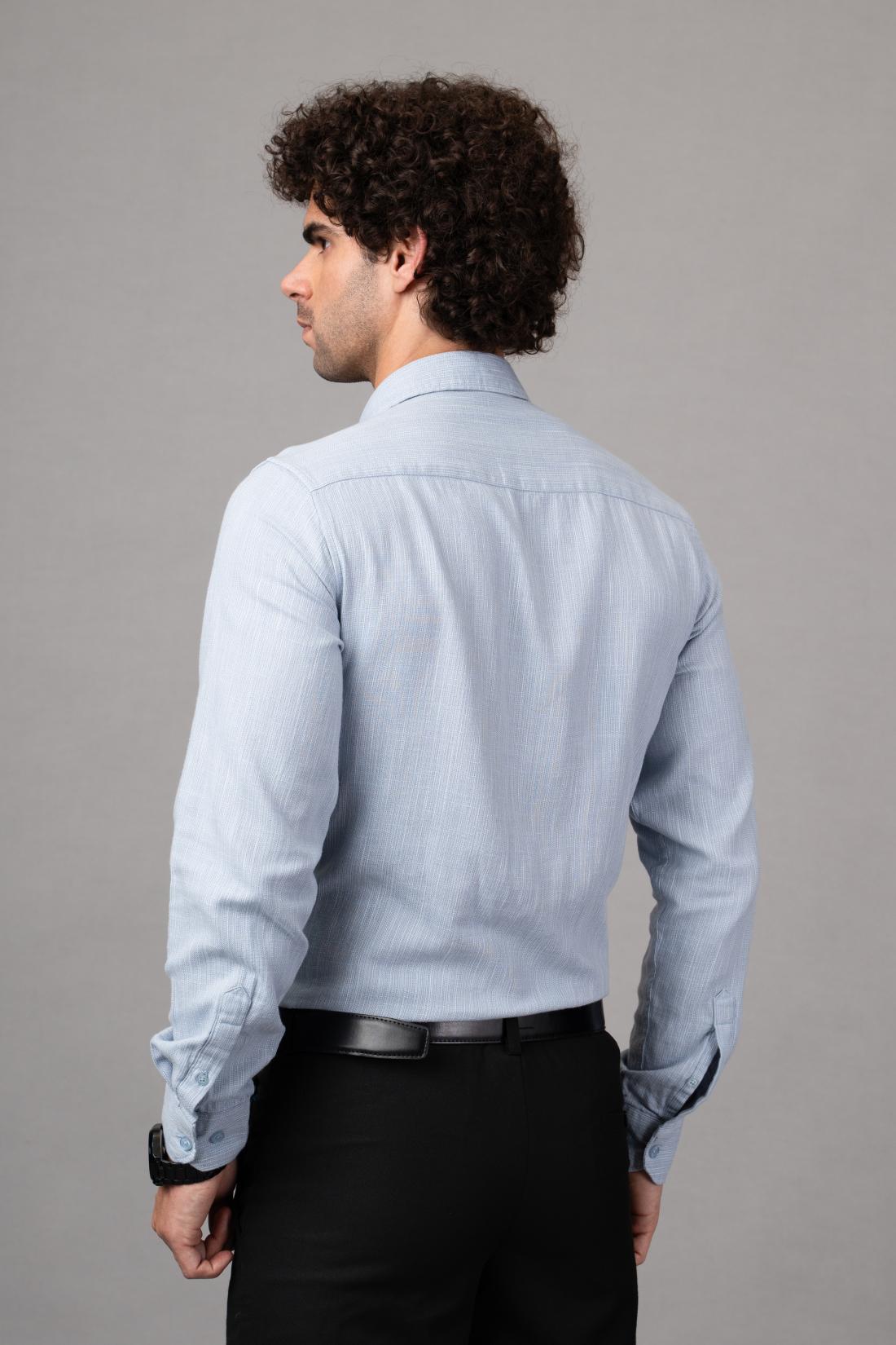 Men’s Formal Full Shirt-Light Blue
