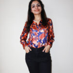 Celeste Shine Orange Satin Shirt