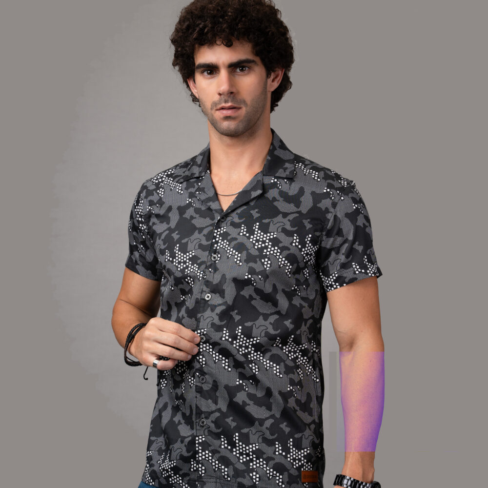 Men’s Semi Formal Half Shirt - Black Colour