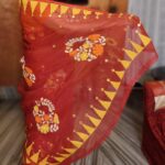 HAND EMBROIDERED APPLIQUE DESIGNER SAREE