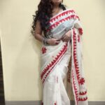 HAND EMBROIDERED APPLIQUE DESIGNER SAREE