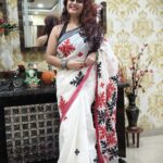 HAND EMBROIDERED APPLIQUE DESIGNER SAREE